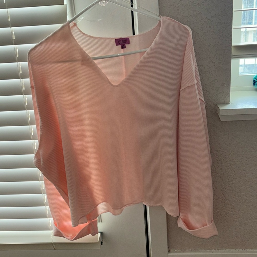 Bright pink never worn long sleeve t shirt
